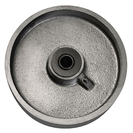 Side view of 6" x 2" cast iron wheel